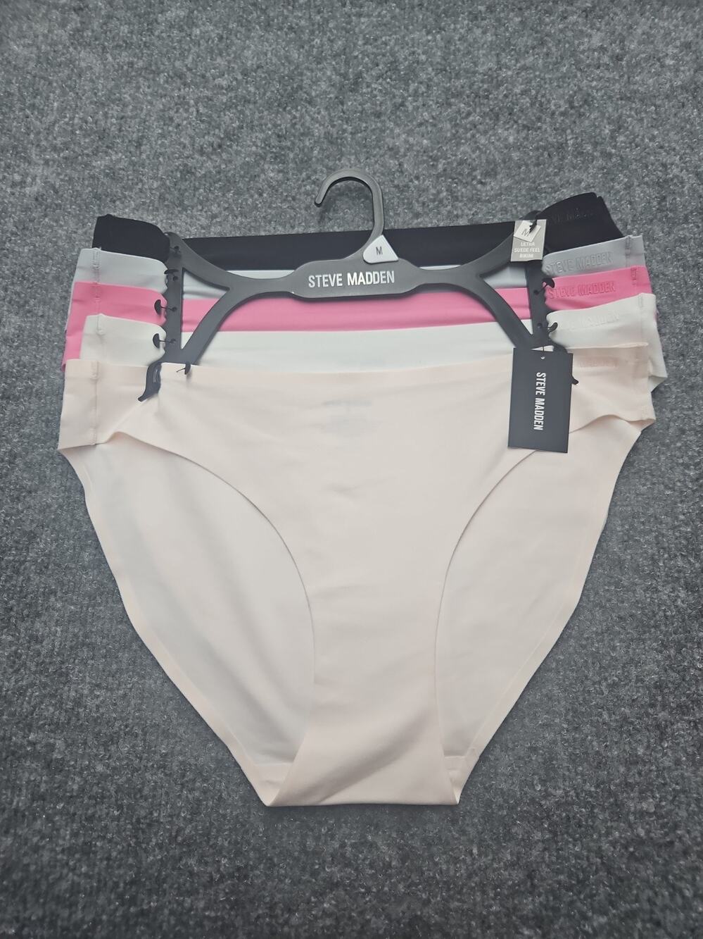 Steve Madden Woman's Ultra Suede Feel Bikini SIZE Medium Multicolor 5pk New